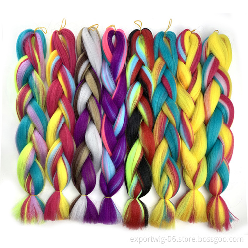 Ombre Jumbo Synthetic Braiding Hair Crochet Mix Colorful Synthetic Hair Extensions Jumbo Crochet Braids